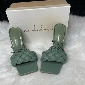 Misbehave color is green and the size is a 6